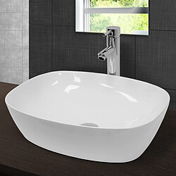 Acheter Ecd Germany Lavabo forme ovale 505x385x135 mm, blanc, céramique - incl. set d'évacuation sans trop-plein