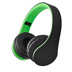 Wewoo Pour Xiaomi, iPhone, iPad, iPod, vert Samsung, HTC, Sony, Huawei et autres appareils audio Casque stéréo sans fil Bluetooth pliable avec lecteur MP3 Radio FM,