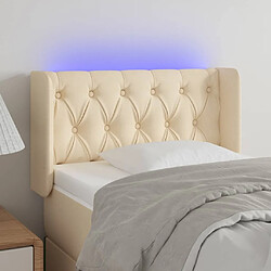 Maison Chic Tête de lit scandinave à LED,meuble de chambre Crème 83x16x78/88 cm Tissu -MN59373