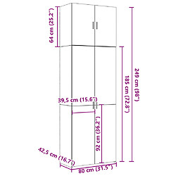 vidaXL Buffet haut blanc 80x42,5x249 cm bois d'ingénierie pas cher