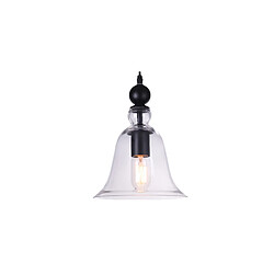 ICONIK INTERIOR Lampe Pendante avec Coupe de Cristal Edison Acier Transparent