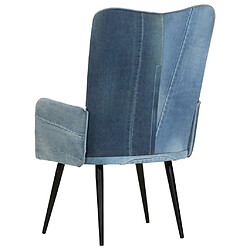 Acheter vidaXL Chaise à oreilles Denim patchwork Toile