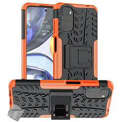 Htdmobiles Coque rigide anti choc pour Motorola Moto G22 / E32 / E32s + verre trempe - ORANGE