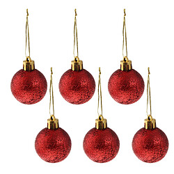 24pcs 6cm boules de noël ornements d'arbre de Noël suspendus décorations rouges pas cher