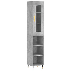 vidaXL Buffet haut Gris béton 34,5x34x180 cm Bois d'ingénierie