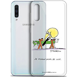 Caseink Coque Pour Samsung Galaxy A50 (6.4 ) [Gel HD Collection Les Shadoks ? Design Je pense Donc - Souple - Ultra Fin - Imprimé en France]