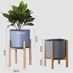 Wewoo Ensemble de pots de fleurs Cadre en bois massif + Pot de PP noir