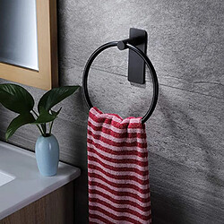 Universal Porte-serviettes de toilette en acier inoxydable avec finition noire Porte-serviettes rond mural Porte serviettes rond | Serviettes anneaux