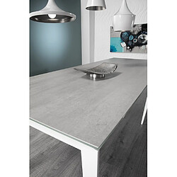 Avis Inside 75 Table repas extensible GEO 10 couverts 160/260x90cm pieds blancs plateau céramique gris