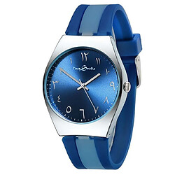 Acheter Universal Montre antihoraire Montre à quartz pour hommes et femmes Design résistant à l'échelle Bracelet en silicone Simple Couple Watch | Montre numérique (bleu)