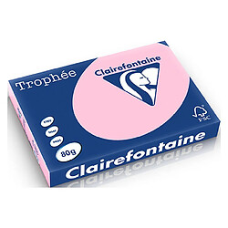 Ramette papier couleur Clairefontaine Trophée couleurs pastel A3 80 gr - 500 feuilles - rose 