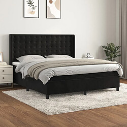 vidaXL Sommier à lattes de lit avec matelas Noir 180x200 cm Velours