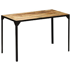 vidaXL Table à manger Bois de manguier brut massif et Acier 120 cm