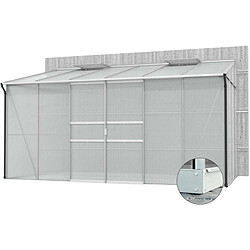 Vitavia Serre de jardin en polycarbonate 4 mm et aluminium anodisé avec embase Ida 201.4 x 386.50 x 220.8 cm.