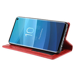 Wewoo étuis en cuir Coque Housse Étui à boucle magnétique avec texture rétro et pour Galaxy S10, porte-cartes (rouge) pas cher