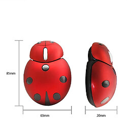 Universal 2,4 g souris sans fil Petite coccinelle animale mignonne de souris optique mobile (rouge) jiujiuso pas cher