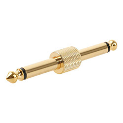 6,35 Mm 1/4 Jack Plug Male To Male Guitar Coupler Adapter Connector Golden pas cher