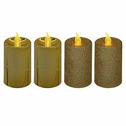 Lot de 4 Bougies Votives Colorama 7cm Or