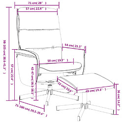 vidaXL Fauteuil inclinable avec repose-pied noir tissu pas cher