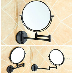 Avis Universal Miroir de salle de bains miroir de beauté salle de bains miroir noir miroir de maquillage miroir mural loupe pliante verre miroir mural |(Le noir)