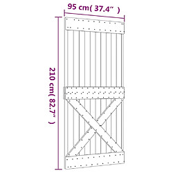 vidaXL Porte coulissante et kit de quincaillerie 95x210 cm pin massif pas cher