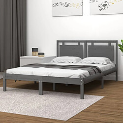 vidaXL Cadre de lit sans matelas gris 120x200 cm bois massif