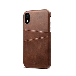 Wewoo Coque Souple Étui de protection Suteni Texture veau pour iPhone XR avec fentes cartes café