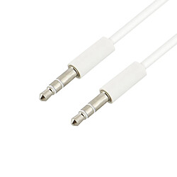 Avizar Câble Audio Auxiliaire Double Jack Mâle / Mâle 3.5mm Longueur 1m - Blanc