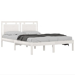 Avis Maison Chic Lit adulte - Lit simple Cadre de lit,Structure du lit Contemporain Blanc Bois massif 120x200 cm -MN61108