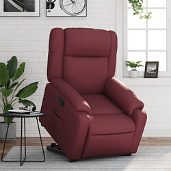 Maison Chic Fauteuil Relax pour salon, Fauteuil inclinable Rouge bordeaux Similicuir -GKD48897