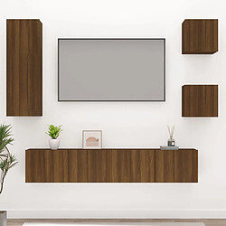 Maison Chic Ensemble de meubles TV 5 pcs | Banc TV Moderne pour salon | Meuble de Rangement - Chêne marron Bois d'ingénierie -MN30558