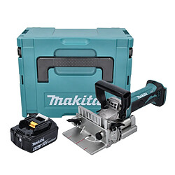 Makita DPJ 180 G1J 18 V Machine à rainurer sans fil 18 V 100 mm + 1x Batterie 6,0 Ah + Makpac - sans chargeur