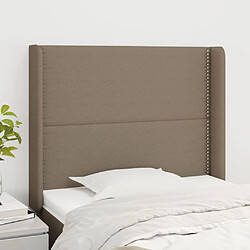 Maison Chic Tête de lit moderne avec oreilles pour chambre - Décoration de lit Taupe 103x16x118/128 cm Tissu -MN69792