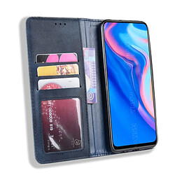 Wewoo Housse Coque Étui en cuir à boucle magnétique avec rétro pour Crazy Horse Texture horizontale HUAWEI Y9 PRIME 2019avec support et fentes cartes et cadre photo Bleu pas cher