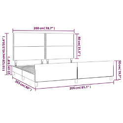 Acheter vidaXL Cadre de lit sans matelas taupe 200x200 cm tissu