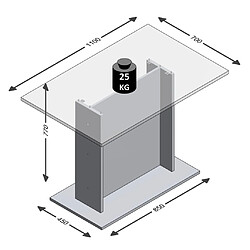 Acheter FMD Table à manger 110 cm Gris béton