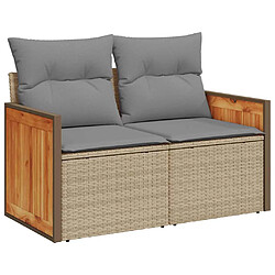 Avis vidaXL Salon de jardin avec coussins 4 pcs beige résine tressée