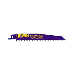 IRWIN Lot de 5 lames de scie sabre - Pour bois clouté - 956R - 6TPI - 225 mm