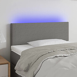 vidaXL Tête de lit à LED Gris foncé 100x5x78/88 cm Tissu