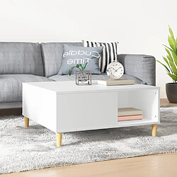 vidaXL Table basse blanc 80x80x36,5 cm bois d'ingénierie