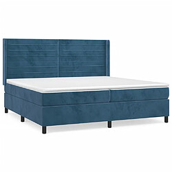 Maison Chic Lit Adulte - Lit simple Lit à sommier tapissier et matelas moelleux - Meuble de Chambre - Bleu foncé 200x200cm Velours -MN23318