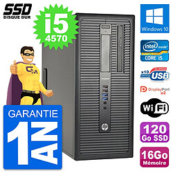 PC Tour HP ProDesk 600 G1 Intel Core i5-4570 RAM 16Go SSD 120Go Windows 10 Wifi - Occasion