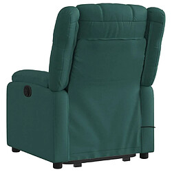 Acheter Maison Chic Fauteuil Relax pour salon, Fauteuil inclinable de massage électrique Vert foncé Tissu -GKD13714