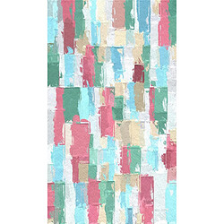 HOMEMANIA Tapis Imprimé Brushed Parquet 1 - Géométrique - Décoration de Maison - Antidérapant - Pour Salon, séjour, chambre à coucher - Multicolore en Polyester, Coton, 60 x 100 cm