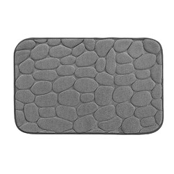 Douceur D'Interieur Tapis de bain à mémoire de forme Galet - 50 x 80 cm - Gris anthracite