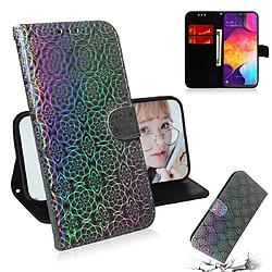 Wewoo Housse Coque Pour Galaxy A50 couleur unie boucle magnétique coloré horizontale étui en cuir PU avec titulaire et fentes cartes et portefeuille et lanière Argent