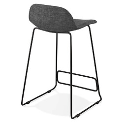 Acheter Alterego Tabouret snack mi-hauteur 'MOSKOW MINI' noir style industriel avec pieds en métal noir