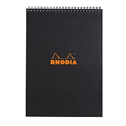 Bloc bureau noir Rhodia spirale 80 feuilles 5 x 5 cm n° 18 format 21 x 29,7 cm - Lot de 5