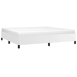 Avis Maison Chic Lit adulte - Lit simple Cadre de lit,Structure du lit Contemporain Blanc 200x200 cm Similicuir -MN29647