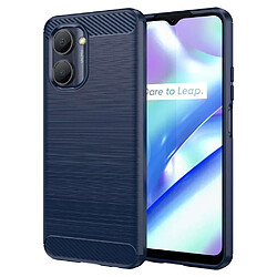 Htdmobiles Coque pour Realme C33 - housse etui silicone gel carbone + film ecran - BLEU FONCE